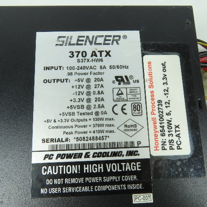 Silencer S37X-HW6 370W ATX Computer Switching Power Supply 100-240VAC Input