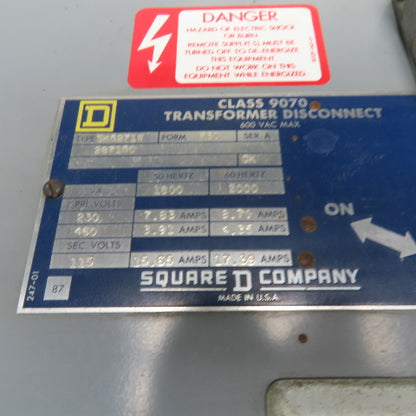 Square D SK5271W Transformer Disconnect Box Only 13" x 10-1/2" x 7"
