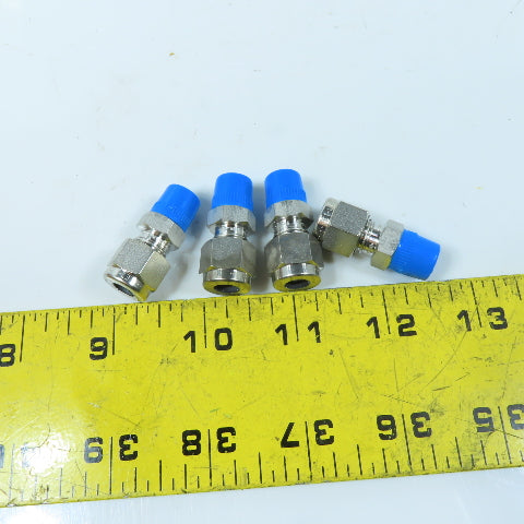 Ham-Let Let-Lok Compression Fitting Adapter 1/8" NPT x 1/4" Tube Lot Of 4