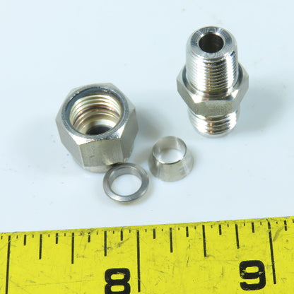 Ham-Let Let-Lok Compression Fitting Adapter 1/8" NPT x 1/4" Tube Lot Of 4