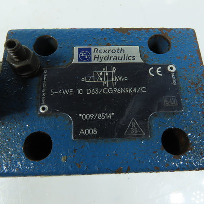Rexroth 5-4WE 10 D33/CG96N9K4/C Directional Spool Valve 96VDC