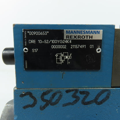 Rexroth DRE 10-52/100YG24K4 Proportional Pressure Reducing Valve 24VDC