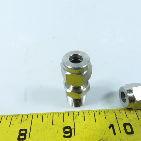 Ham-Let Let-Lok 1/4" NPT x 1/4" Compression Fitting Lot Of 2