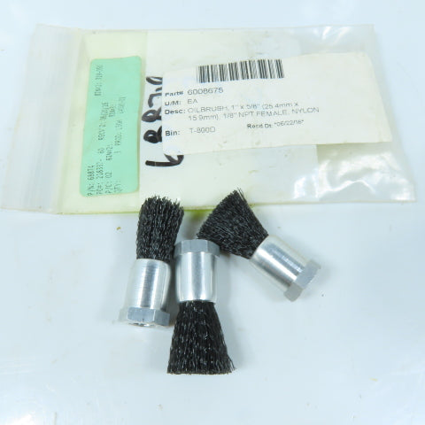 Lubricating Oil Brush Lot 1" x 5/8" Nylon 1/8" NPT Female Lot Of 3