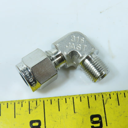 Parker 6007233 Compression Fitting Elbow Lot 1/4 Tube x 1/8 NPT Male Lot Of 3