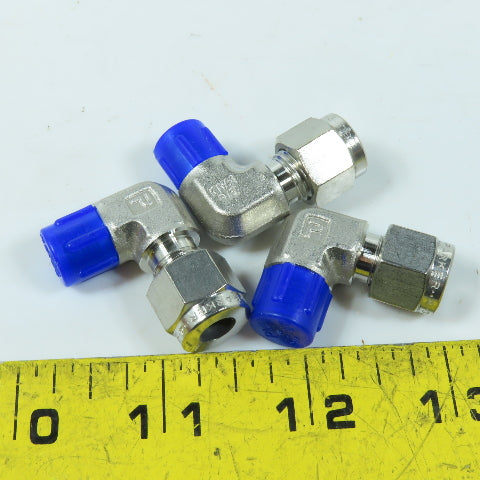 Parker 6007233 Compression Fitting Elbow Lot 1/4 Tube x 1/8 NPT Male Lot Of 3