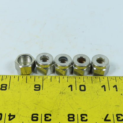 Parker A-LOK 1/4" Stainless Steel Compression Tube Fitting Nuts Lot Of 5