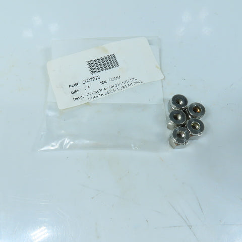 Parker A-LOK 1/4" Stainless Steel Compression Tube Fitting Nuts Lot Of 5