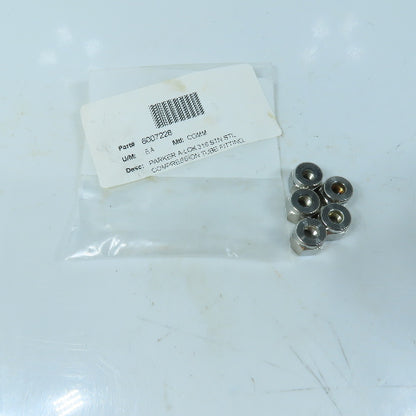 Parker A-LOK 1/4" Stainless Steel Compression Tube Fitting Nuts Lot Of 5