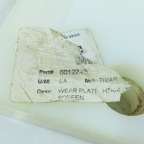 250mm x 150mm x 45mm White UHMW Wear Plate 20mm Holes