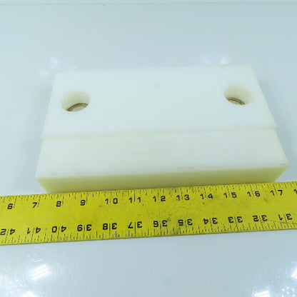 250mm x 150mm x 45mm White UHMW Wear Plate 20mm Holes