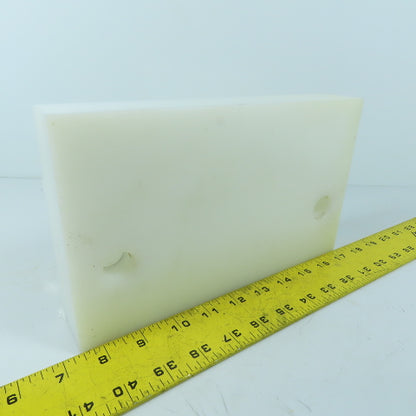 250mm x 150mm x 45mm White UHMW Wear Plate 20mm Holes