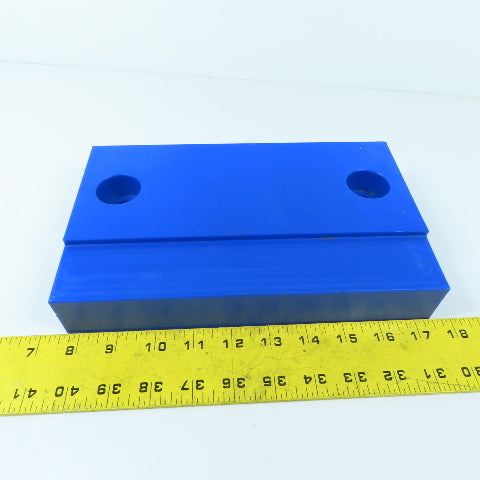 250mm x 150mm x 45mm Blue TIVAR UHMW Wear Plate 20mm Holes