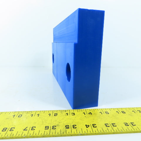 250mm x 150mm x 45mm Blue TIVAR UHMW Wear Plate 20mm Holes