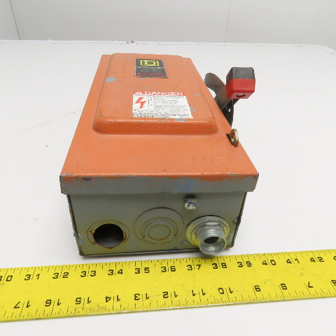 Square D H361 30A 3-Pole Single Throw Fusible Safety Disconnect Switch 600V