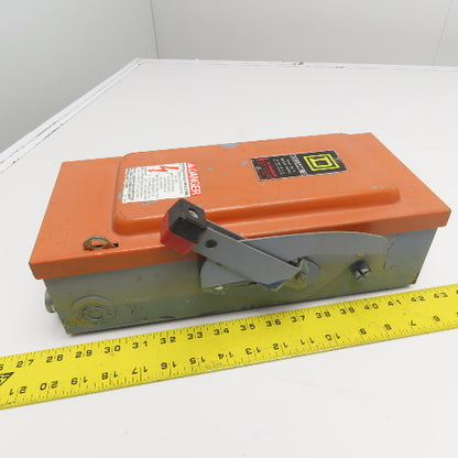 Square D H361 30A 3-Pole Single Throw Fusible Safety Disconnect Switch 600V