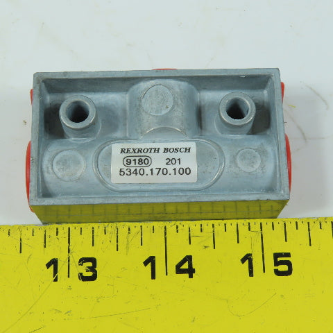 Rexroth Bosch 5340.170.100 1/4" NPT Pneumatic Shuttle Valve Block