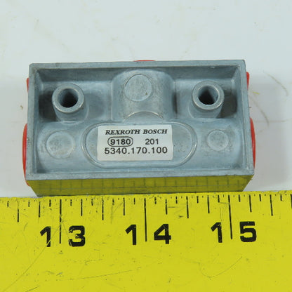 Rexroth Bosch 5340.170.100 1/4" NPT Pneumatic Shuttle Valve Block