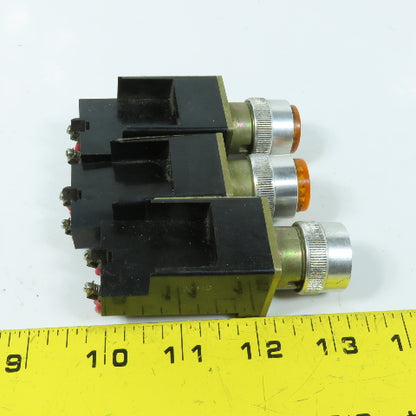 Allen Bradley 800MR-P16S 110V Amber Pilot Light Lot Of 3