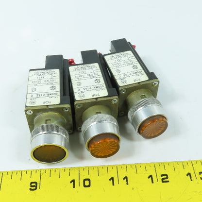 Allen Bradley 800MR-P16S 110V Amber Pilot Light Lot Of 3