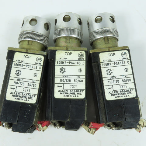 Allen Bradley 800MR-PGA16S 110/120V White Illuminated Push Button Lot Of 3