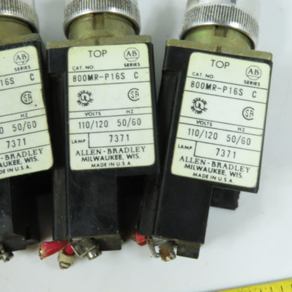 Allen Bradley 800MR-P16S 110/120V Red Pilot Light Lot Of 5
