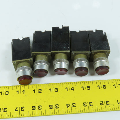 Allen Bradley 800MR-P16S 110/120V Red Pilot Light Lot Of 5