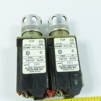 Allen Bradley 800MR-PGA16S 110/120V Clear Illuminated Push Button Lot Of 2