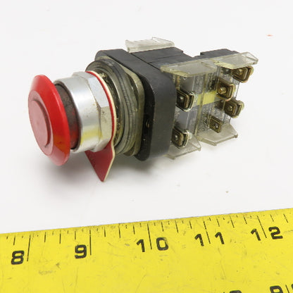 Allen Bradley 800T-FX N/A 600V Push Pull Mushroom Head Emergency Stop Switch