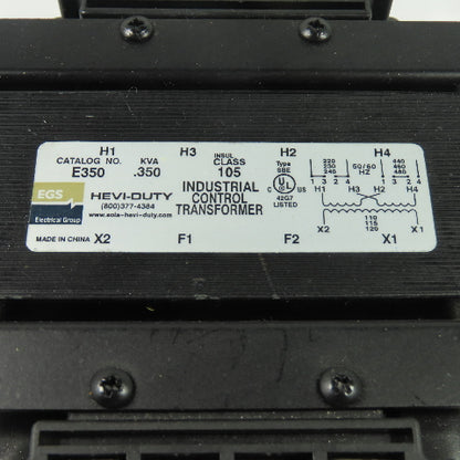 Hevi-Duty E350 0.350KVA Industrial Control Transformer 220/480V Pri 110/120V Sec
