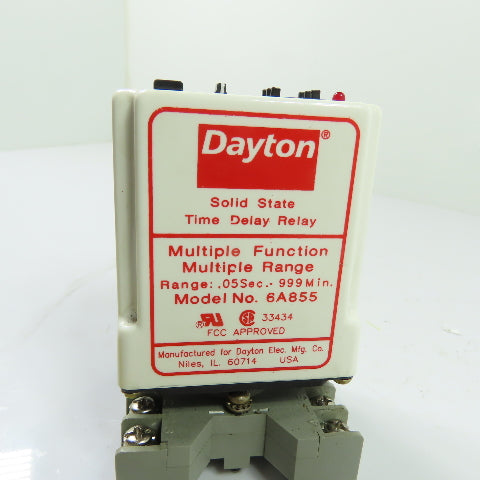 Dayton 6A855 Solid State Multi-Function Multi-Range Time Delay Relay 120VAC 10A