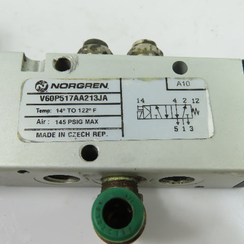 Norgren V60P517AA213JA Pneumatic Solenoid Valve 110/120V 145 PSIG Max