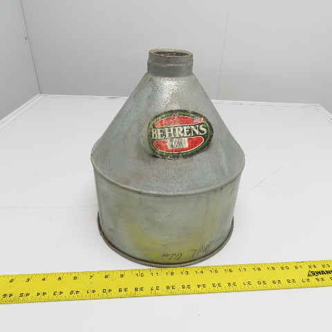 Behrens 945 Galvanized Barrel Funnel with Threads 2" NPT Connection