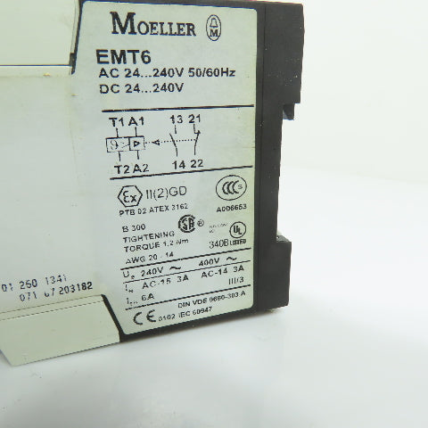 Moeller EMT6 Thermistor Overload Relay 24-240VAC/DC DIN Rail Mount