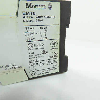 Moeller EMT6 Thermistor Overload Relay 24-240VAC/DC DIN Rail Mount