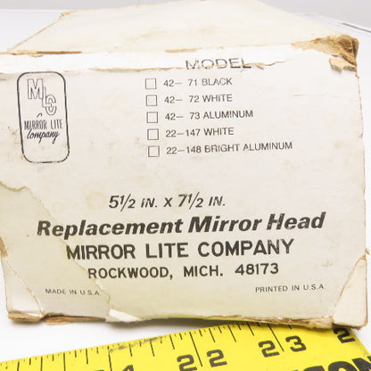 Mirror Lite Company 42-72 WHITE Replacement Mirror Head 5-1/2" x 7-1/2" White