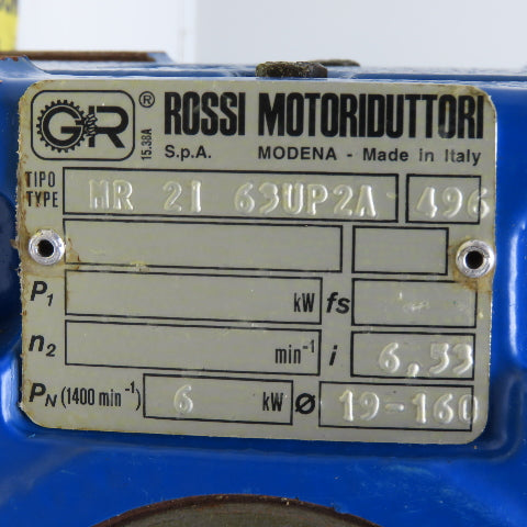 ABB Rossi 4443300350 MR 2I 63UP2A 459RPM D.C. Servomotor Gearmotor 24V 3000RPM