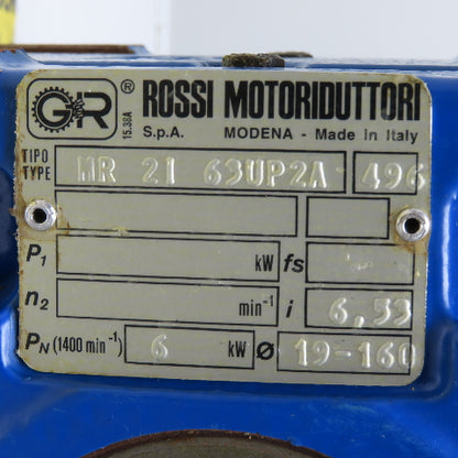 ABB Rossi 4443300350 MR 2I 63UP2A 459RPM D.C. Servomotor Gearmotor 24V 3000RPM