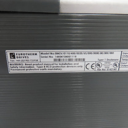 Eurotherm 584SV/0110/400/0020/US/000/0000/B0/000/0000 Drive VFD 380-460VAC 3Ph