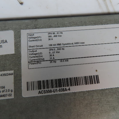 ABB ACS550-U1-038A-4 AC Drive VFD 25HP 18.5kW 380-480V 3Ph