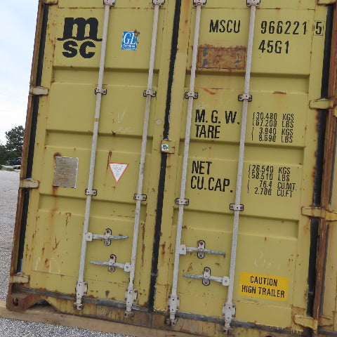 40' High Cube End Door Shipping Container 101" x 90" Opening WWT