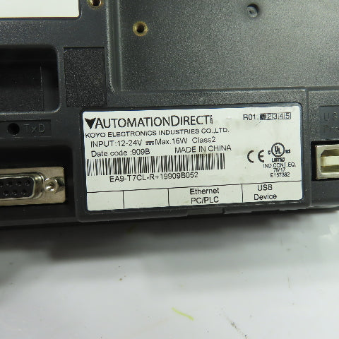AutomationDirect EA9-T7CL-R C-more 7" HMI Touch Screen Panel 12-24VDC