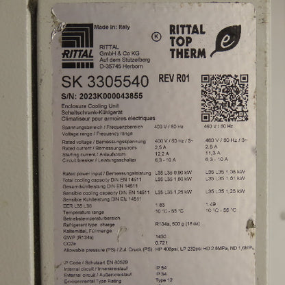 Rittal SK 3305540 Top Therm Electrical Enclosure Air Conditioner 460V 3PH