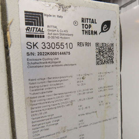 Rittal SK 3305510 115V 60Hz 1Ph TopTherm Enclosure Cooling Unit 1.76kW