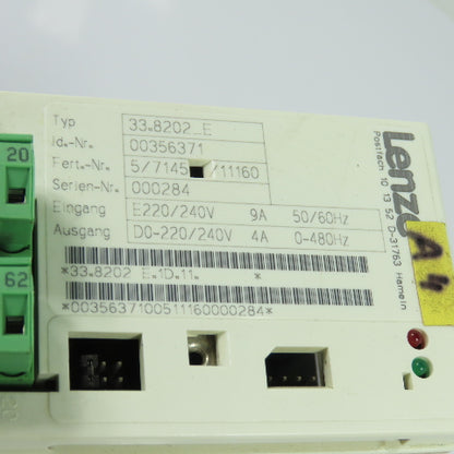 Lenze 33.8202_E Frequency Inverter Drive E220/240V 9A 50/60Hz