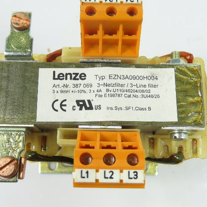 Lenze EZN3A0900H004 3-Phase Mains Line Filter 3x9mH 3x4A
