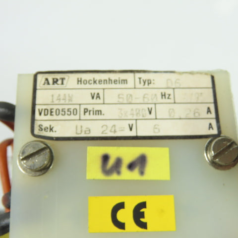 ART Hockenheim D6 Power Supply Transformer 144VA 3x480V Pri 24VDC 6A Sec