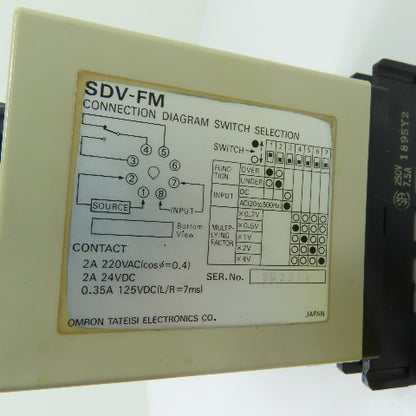 Omron SDV-FM Voltage Sensor Relay 24VDC