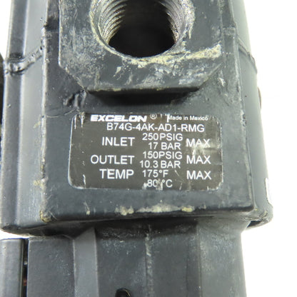 Norgren B74G-4AK-AD1-RMG Excelon Pneumatic Filter-Regulator 1/2" NPT 250PSI Max