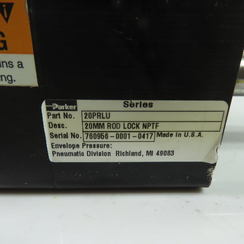Parker 20PRLU Pneumatic Rod Lock 20mm NPTF